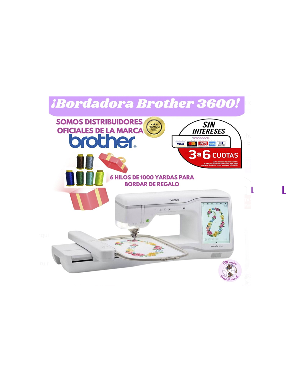 Máquina Bordadora Brother BP3600 – MundoPatchwork